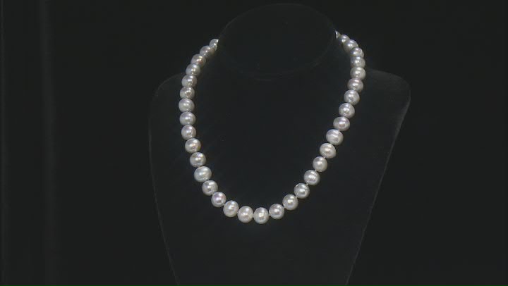 Platinum Cultured Freshwater Pearl Rhodium Over Sterling Silver Necklace Bracelet & Earring Set Video Thumbnail