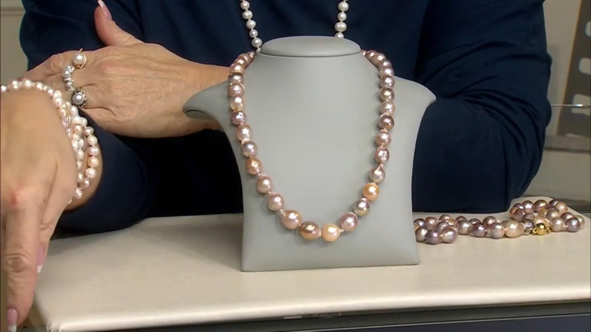 Genusis™ Cultured Freshwater Pearl Rhodium Over Sterling Silver 20 Inch Strand Necklace Video Thumbnail