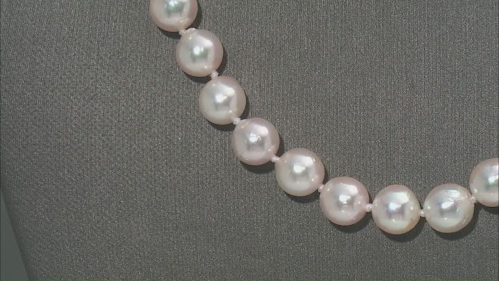 Cultured Japanese Akoya Pearl Sterling Silver 18 Inch Necklace Video Thumbnail