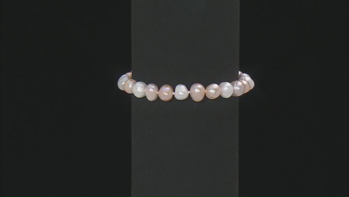 Multi-Color Cultured Freshwater Pearl Rhodium Over Silver Necklace, Bracelet, and Earring Set Video Thumbnail