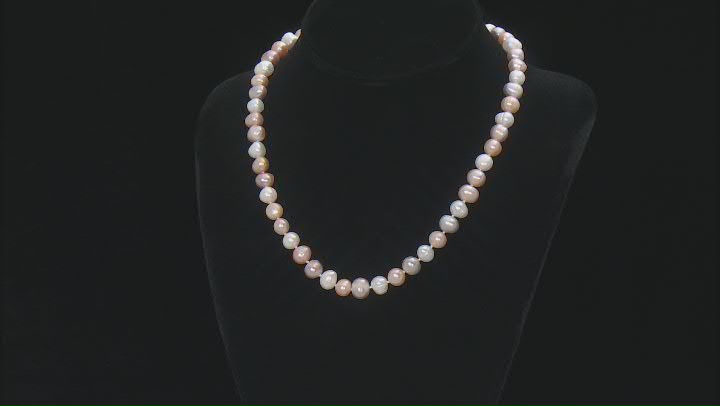 Multi-Color Cultured Freshwater Pearl Rhodium Over Silver Necklace, Bracelet, and Earring Set Video Thumbnail