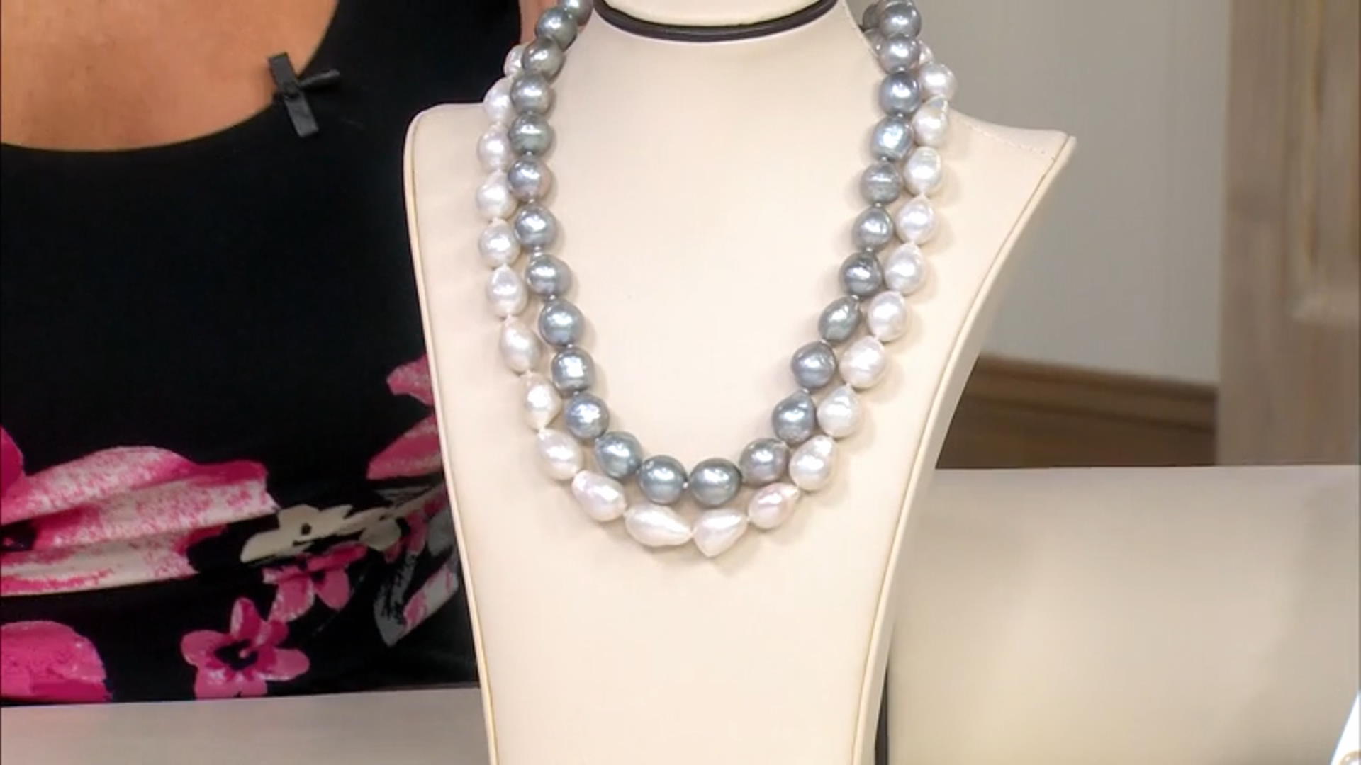 Genusis™ Platinum Cultured Freshwater Pearl Rhodium Over Sterling Silver Necklace Video Thumbnail