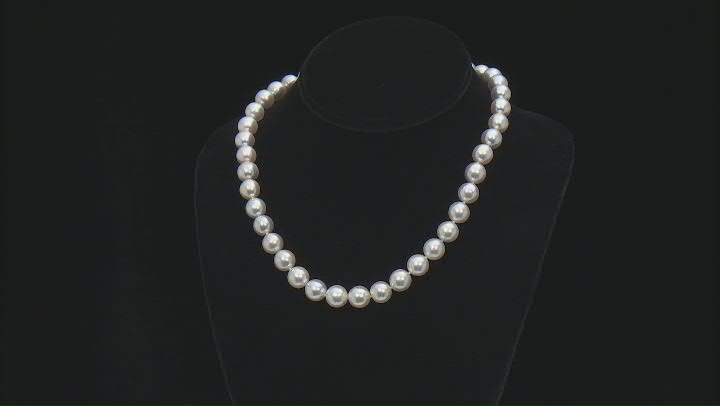 Multi-Color Cultured Japanese Akoya Pearl 14k Yellow Gold 18 Inch Strand Necklace Video Thumbnail