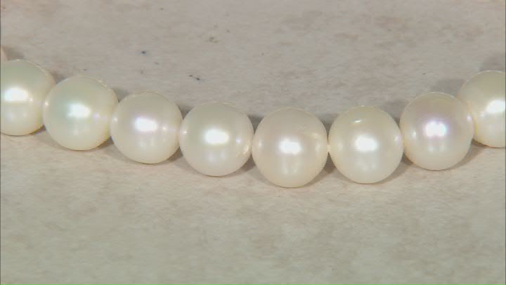 Cultured Freshwater Pearl Rhodium Over Sterling Silver Stretch Bracelet And Stud Earring Set Video Thumbnail