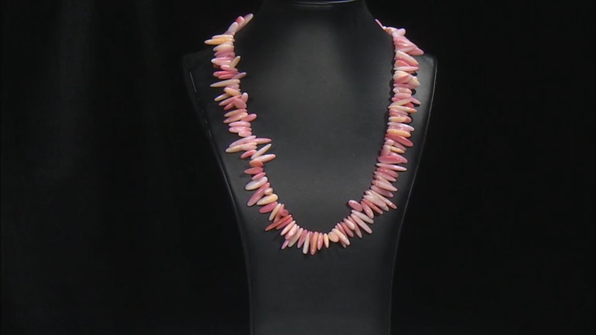 Pink Conch Shell Rhodium Over Sterling Silver 22 Inch Necklace Video Thumbnail