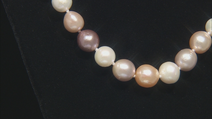 Genusis™ Multi-Color Cultured Freshwater Pearl Rhodium Over Sterling Silver 20 Inch Strand Necklace Video Thumbnail