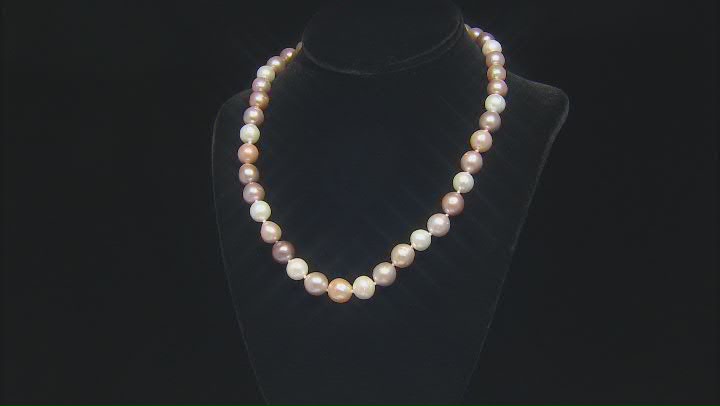 Genusis™ Multi-Color Cultured Freshwater Pearl Rhodium Over Sterling Silver 20 Inch Strand Necklace Video Thumbnail