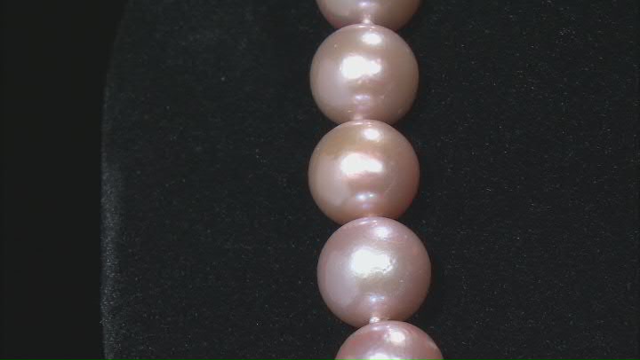Lavender Cultured Freshwater Pearl Rhodium Over Sterling Silver 20 Inch Necklace Video Thumbnail