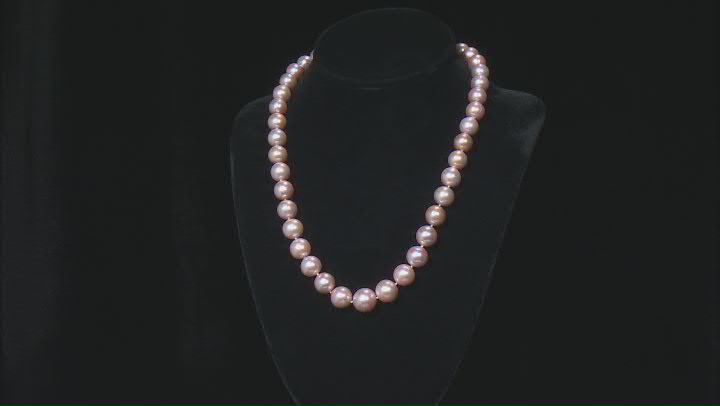 Lavender Cultured Freshwater Pearl Rhodium Over Sterling Silver 20 Inch Necklace Video Thumbnail
