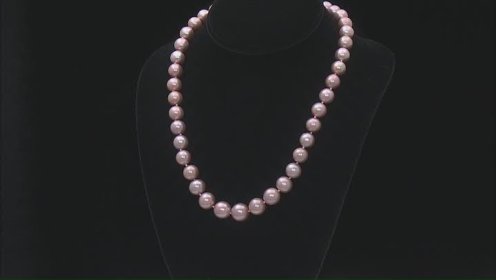 Pink Cultured Freshwater Pearl Rhodium Over Sterling Silver 20 Inch Necklace Video Thumbnail