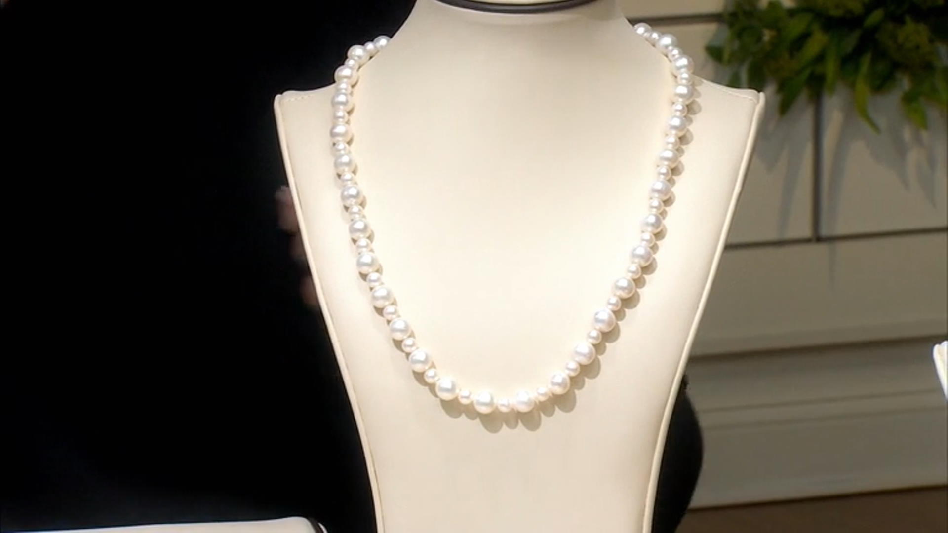 White Cultured Freshwater Pearl Rhodium Over Sterling Silver 22 Inch Necklace Video Thumbnail