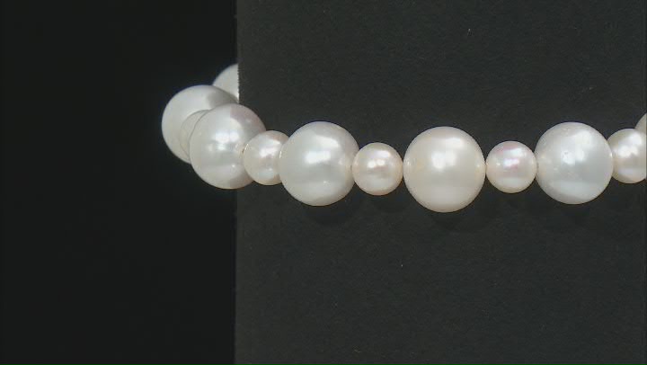 White Cultured Freshwater Pearl Stretch Bracelet Video Thumbnail