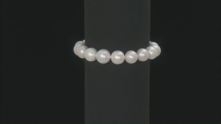 Genusis™ White Cultured Freshwater Pearl Rhodium Over Sterling Silver Bracelet Video Thumbnail