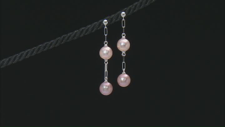 Genusis™ Multi-Color Cultured Freshwater Pearl Rhodium Over Sterling Silver Earrings Video Thumbnail
