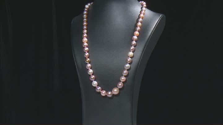 Genusis™ Multi-Color Cultured Freshwater Pearl Rhodium Over Sterling Silver 24 Inch Necklace Video Thumbnail