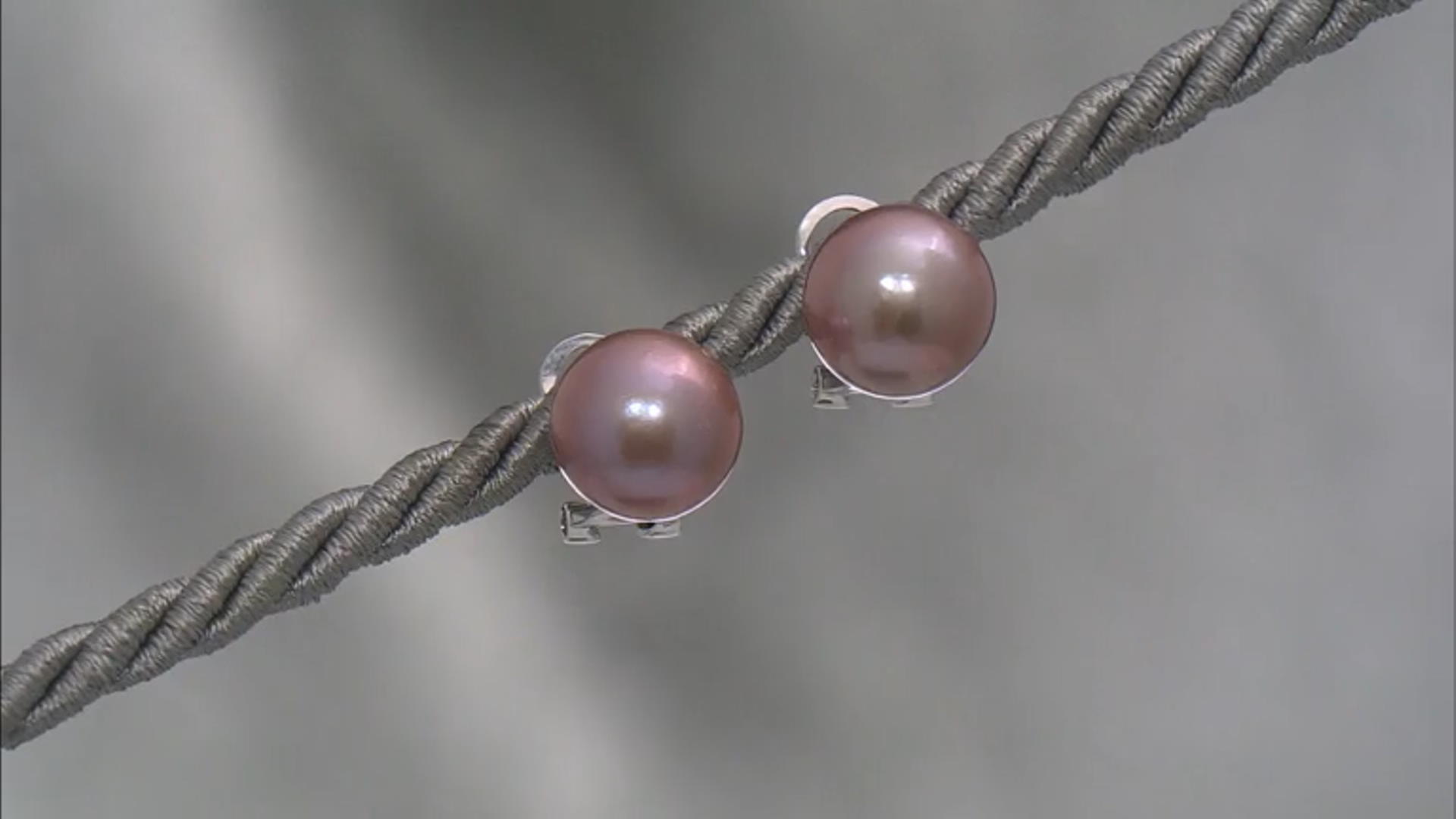 Genusis™ Lavender Cultured Freshwater Pearl Rhodium Over Sterling Silver Earrings Video Thumbnail