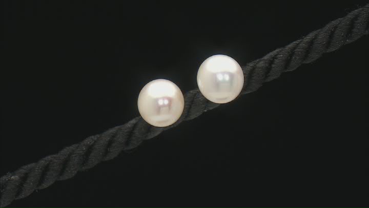 White Cultured Freshwater Pearl Rhodium Over Sterling Silver Necklace And Earring Set Video Thumbnail