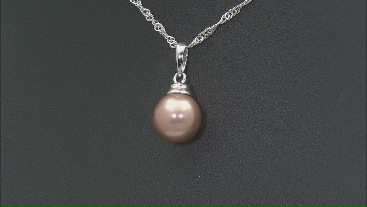 Genusis™ Natural Color Cultured Freshwater Pearl Rhodium Over Sterling Silver Pendant with Chain Video Thumbnail
