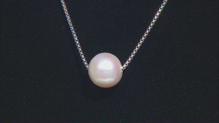 Genusis™ White Cultured Freshwater Pearl Rhodium Over Sterling Silver Necklace Video Thumbnail