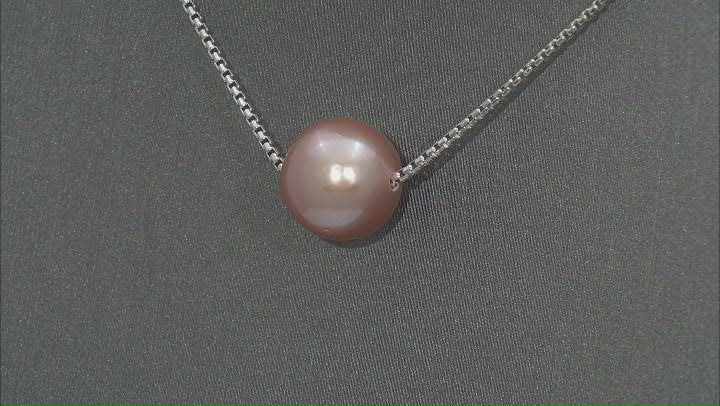 Genusis™ Pink Cultured Freshwater Pearl Rhodium Over Sterling Silver Necklace Video Thumbnail
