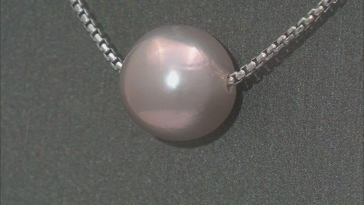 Genusis™ Purple Cultured Freshwater Pearl Rhodium Over Sterling Silver Necklace Video Thumbnail
