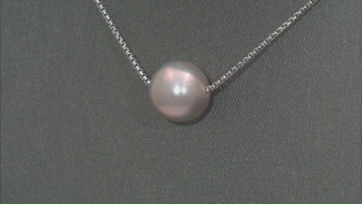 Genusis™ Purple Cultured Freshwater Pearl Rhodium Over Sterling Silver Necklace Video Thumbnail