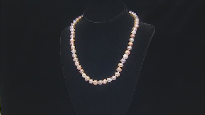 Multi-Color Cultured Freshwater Pearl Rhodium Over Sterling Necklace Bracelet Earrings Set Video Thumbnail