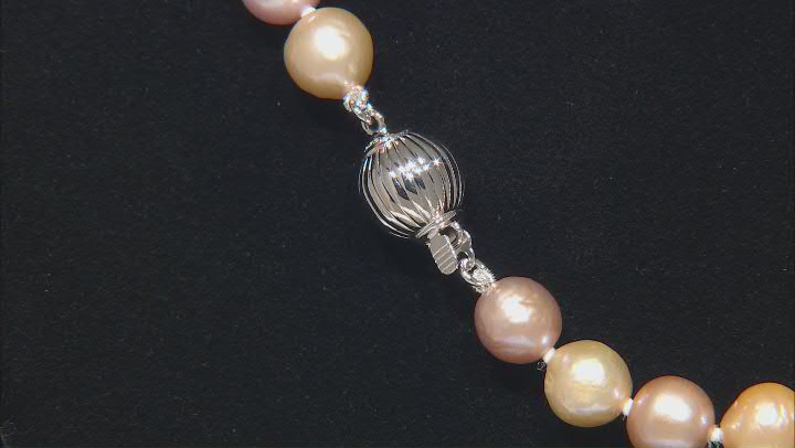 Genusis™ Multi-Color Cultured Freshwater Pearl Rhodium Over Sterling Silver Necklace Video Thumbnail