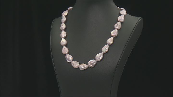 Multi-Color Cultured Freshwater Pearl Rhodium Over Sterling Silver 20 Inch Necklace Video Thumbnail