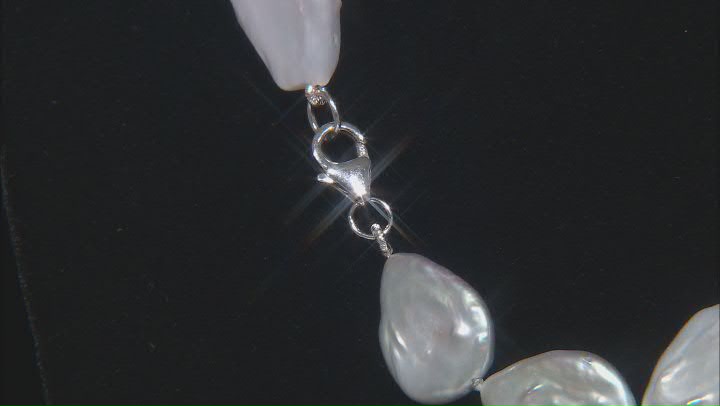 Platinum Cultured Freshwater Pearl Rhodium Over Sterling Silver 20 Inch Necklace Video Thumbnail