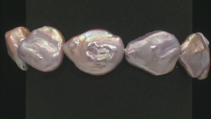 Multi-Color Cultured Freshwater Coin Pearl Stretch Bracelet Video Thumbnail