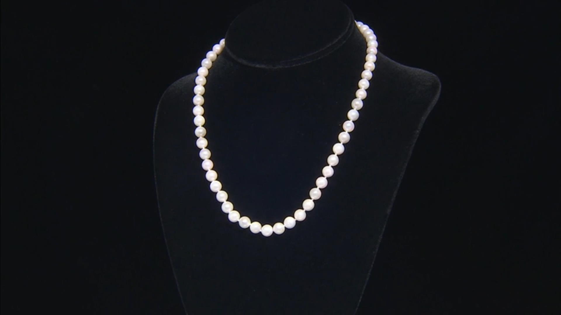 White Cultured Japanese Akoya Pearl 14k Yellow Gold Necklace Video Thumbnail
