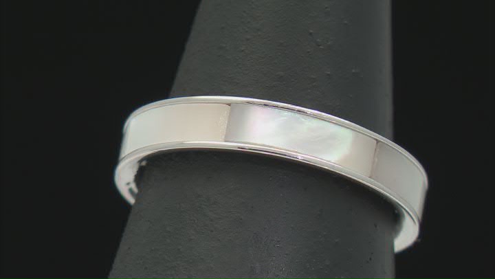 White Cultured Mother-Of-Pearl Rhodium Over Sterling Silver Ring Video Thumbnail