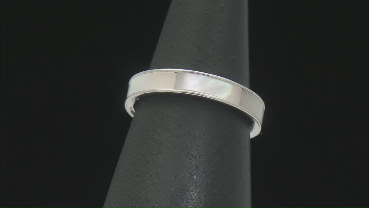 White Cultured Mother-Of-Pearl Rhodium Over Sterling Silver Ring Video Thumbnail