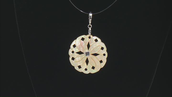 Golden South Sea Mother-of-Pearl Rhodium Over Sterling Silver Enhancer Video Thumbnail
