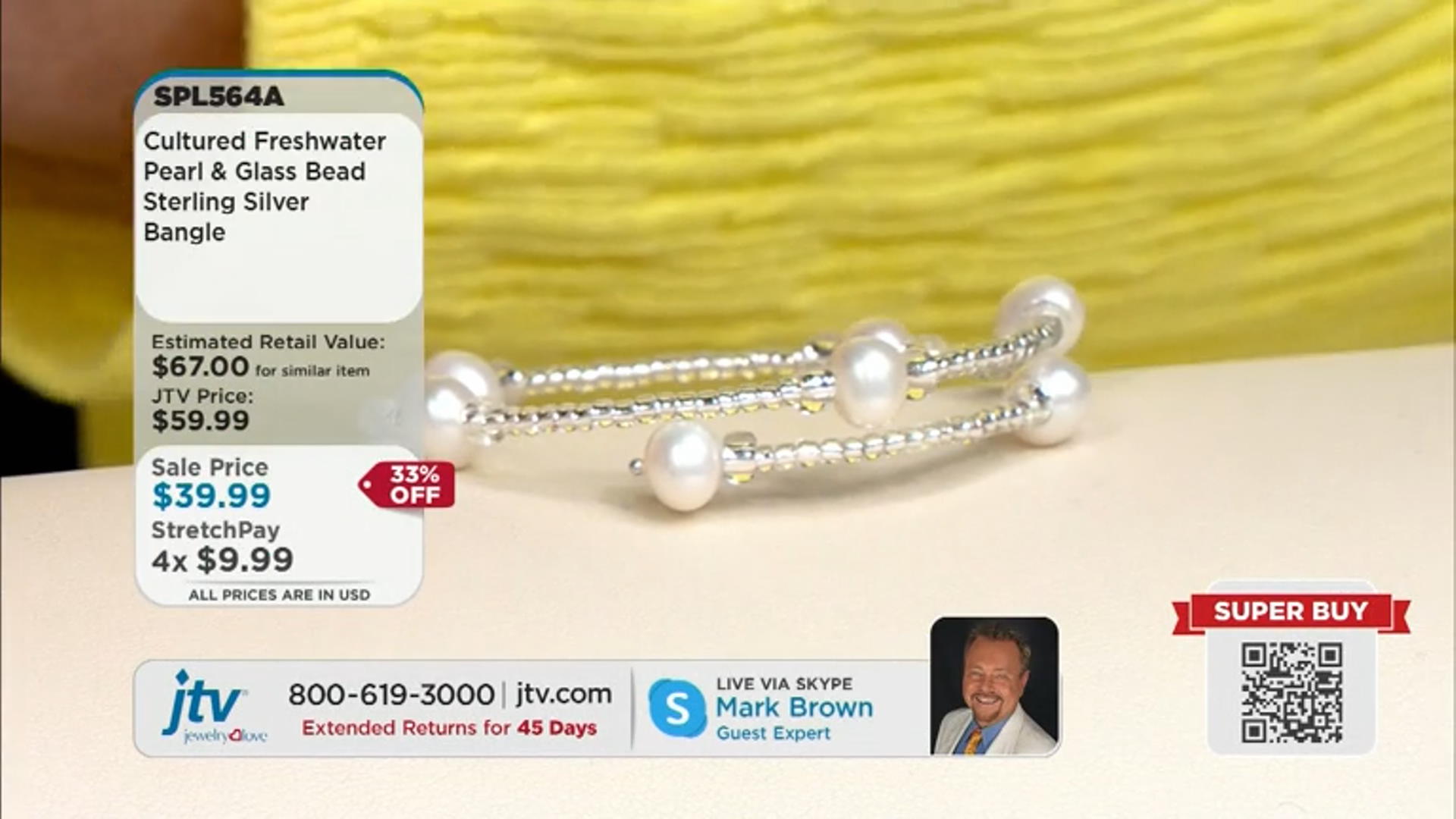 Multi-Color Cultured Freshwater Pearl And Glass Bead Sterling Silver Bangle Set Video Thumbnail