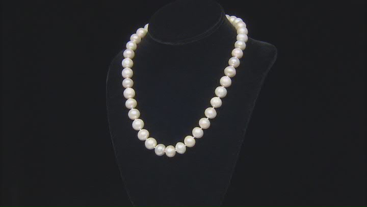 Genusis™ White Cultured Freshwater Pearl Rhodium Over Sterling Silver 20 Inch Necklace Video Thumbnail