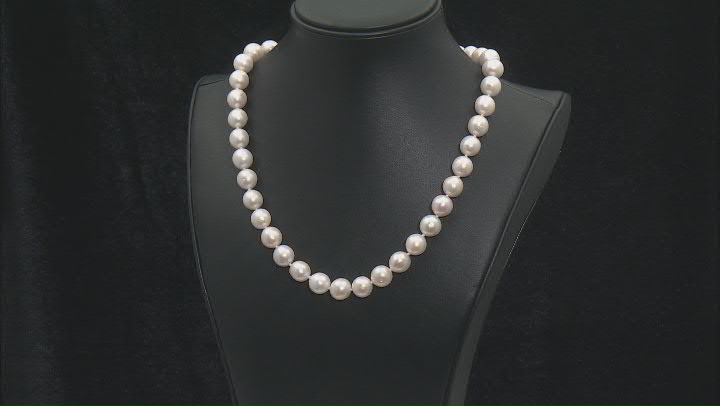 Genusis™ White Cultured Freshwater Pearl Rhodium Over Sterling Silver 20 Inch Necklace Video Thumbnail