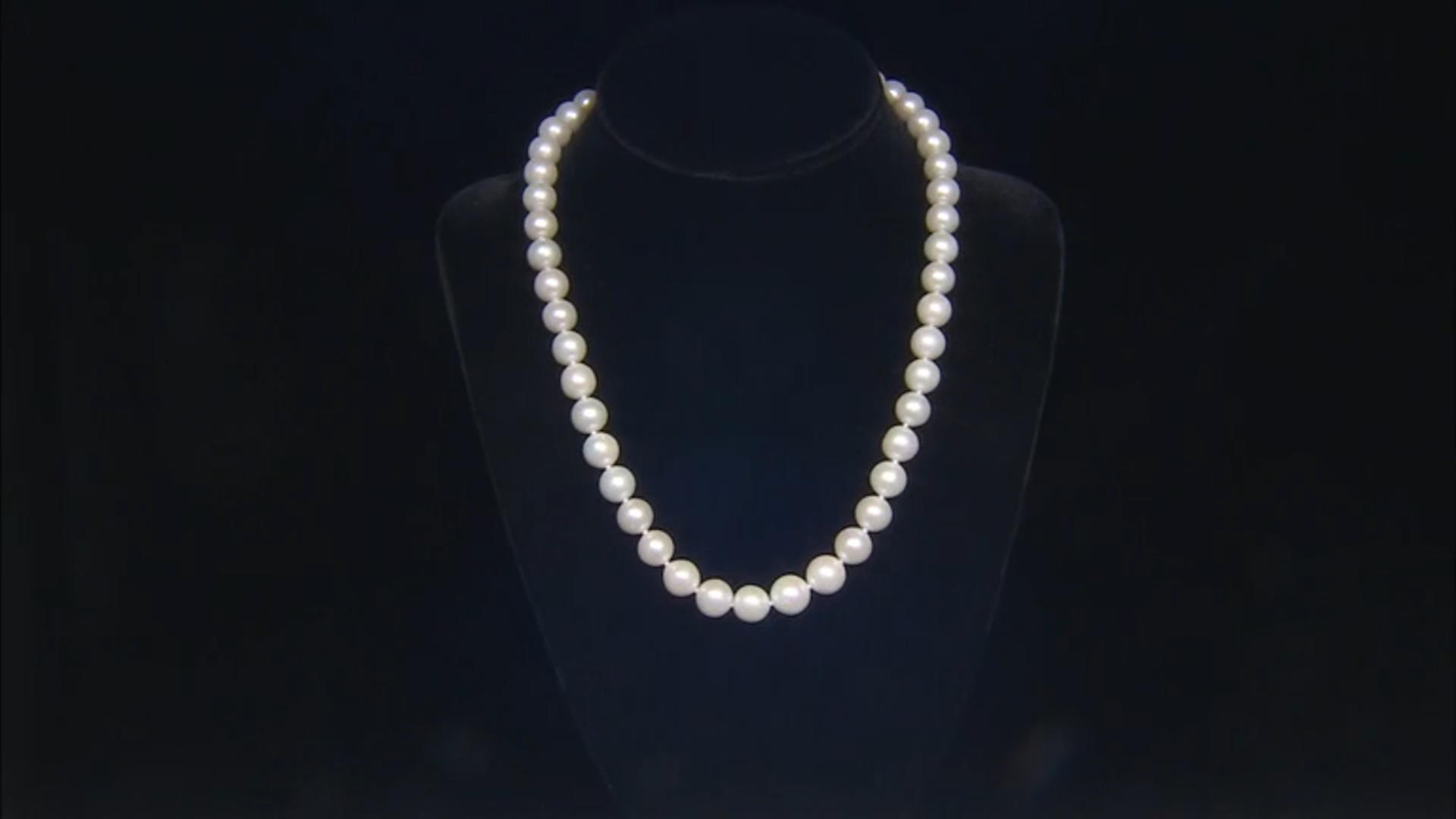 Genusis™ White Cultured Freshwater Pearl Rhodium Over Sterling Silver 20 Inch Strand Necklace Video Thumbnail
