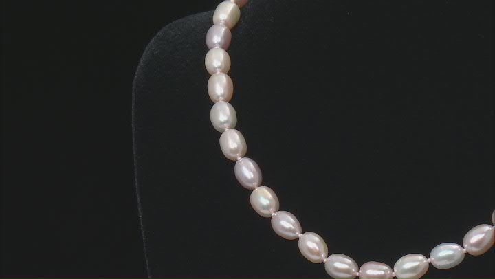 Multi Color Cultured Freshwater Pearl Rhodium Over Sterling Silver Necklace Video Thumbnail