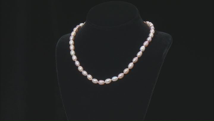 Multi Color Cultured Freshwater Pearl Rhodium Over Sterling Silver Necklace Video Thumbnail