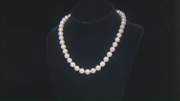 White Cultured Freshwater Pearl 14K Yellow Gold Necklace Video Thumbnail