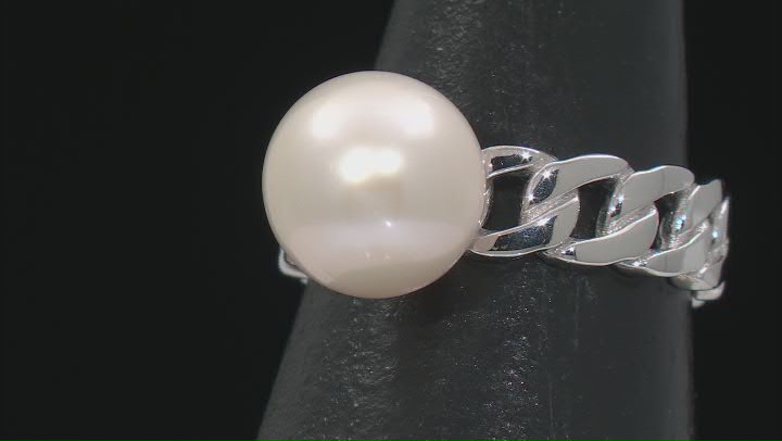Genusis™ White Cultured Pearl Rhodium Over Sterling Silver Ring Video Thumbnail