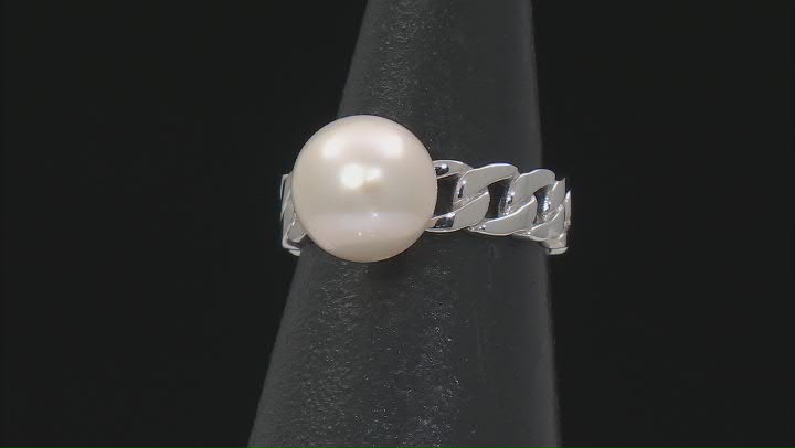 Genusis™ White Cultured Pearl Rhodium Over Sterling Silver Ring Video Thumbnail