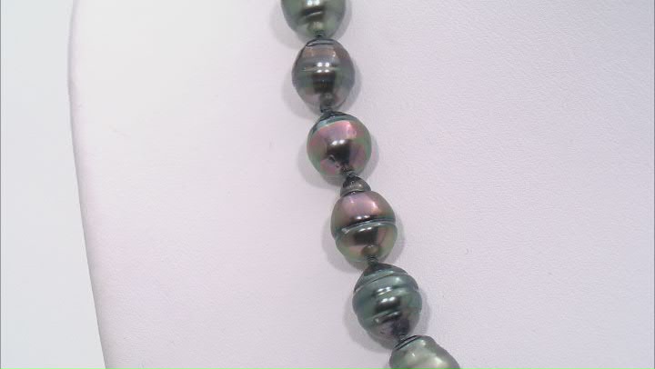 Multi-Color Cultured Tahitian Pearl Rhodium Over Sterling Silver Necklace Video Thumbnail