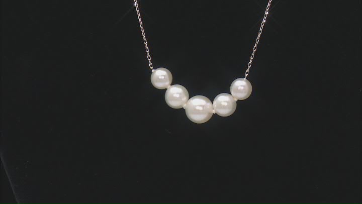 White Cultured Japanese Akoya Pearl 14k Gold Necklace Video Thumbnail