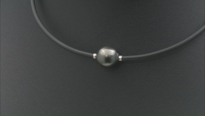Cultured Tahitian and 4-5mm Cultured Japanese Akoya Pearl Rhodium Over Sterling Necklace Video Thumbnail