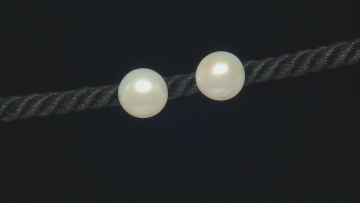 White Cultured Freshwater Pearl Sterling Silver Earrings Video Thumbnail