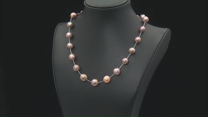 Genusis™ Multicolor Cultured Freshwater Pearl Rhodium Over Sterling Silver Necklace Video Thumbnail