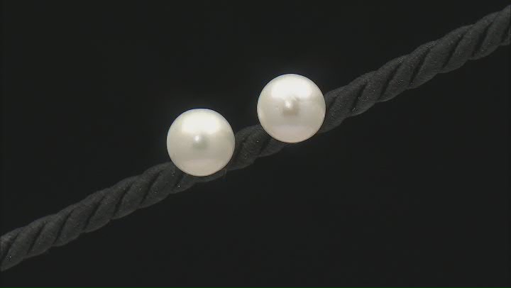 Genusis™ White Cultured Freshwater Pearl Rhodium Over Sterling Silver Stud Earring and Necklace Set Video Thumbnail